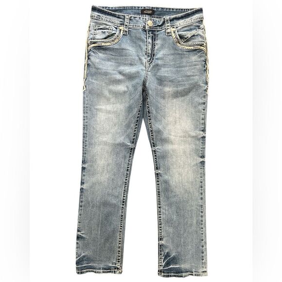 MONTERO Men's Bootcut Jeans Size 36 Modern Cowboy Embroidered Whipstitch - Picture 6 of 11